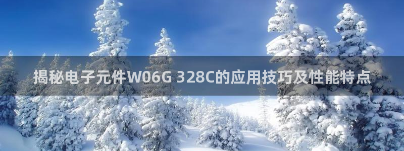 pg麻将胡了试玩平台入口：揭秘电子元件W06G 328C的应用技巧及性能特点