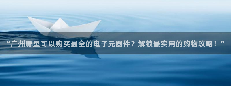 pg不凡成就非凡官网：“广州哪里可以购买最全的电子元器件？解锁最实用的购物攻略！